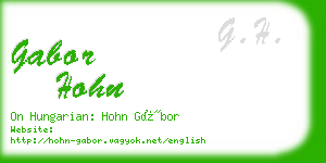 gabor hohn business card